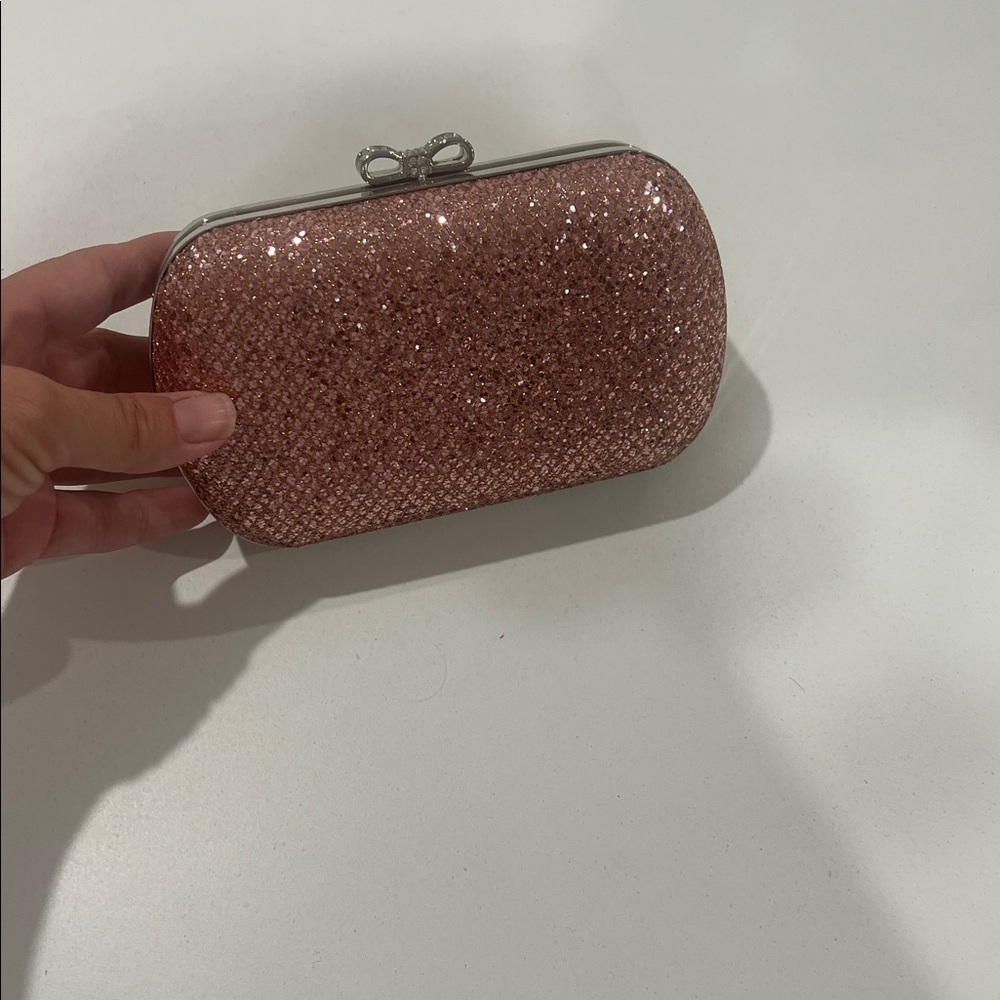 Claire's Glittery Pink Clutch